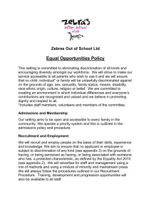 Zebras Equal Opportunities Policy 2013