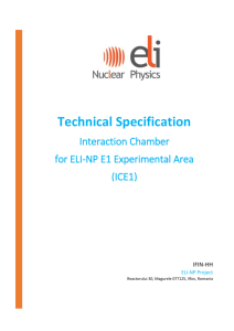 Interaction Chamber for ELI-NP E1 Experimental Area (ICE1)