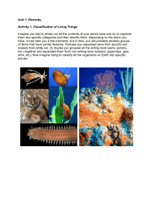 Lesson 1 diversity of living things classification student wksht