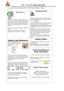 Home Learning Sheet
