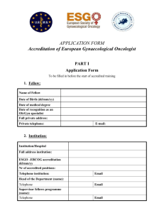 Application for accreditation of European Gynaecological Oncologist