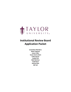 Institutional Review Board Application Packet