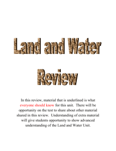 Land and Water Test Study Guide