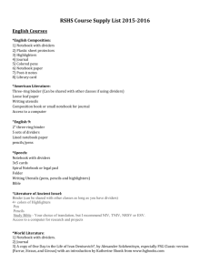 RSHS Course Supply List 2015-2016