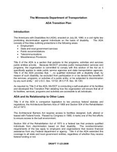 ADA Transition Plan Outline - Minnesota Department of Transportation