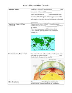 Notes * Theory of Plate Tectonics