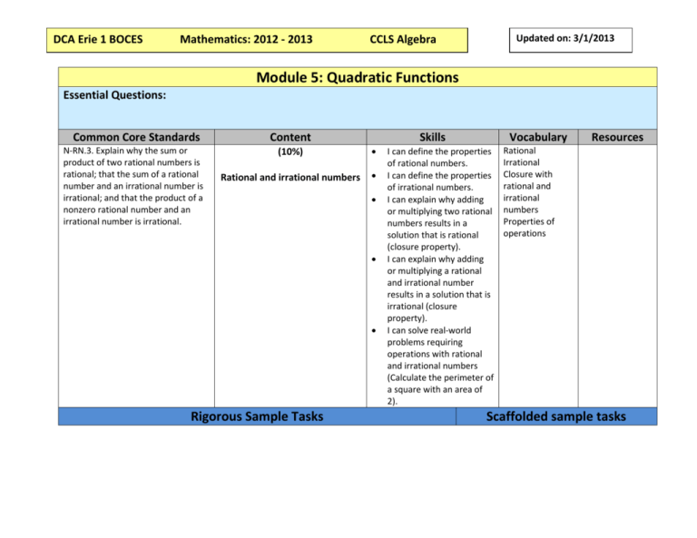 Algebra Module 5