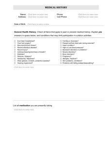 fill out the Medical History form