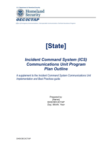 (ICS) Communications Unit Program Plan Outline