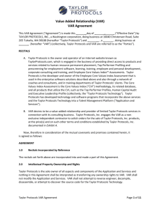 16 Degrees - Taylor Protocols - VAR Agreement (00143684