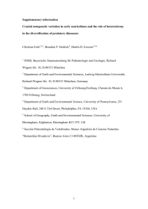 Supplementary information Cranial ontogenetic variation in early