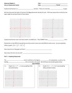 Advanced Algebra 2 Poly – Intro to Polynomials Packet Date: Period