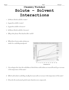 Solute – Solvent Interactions