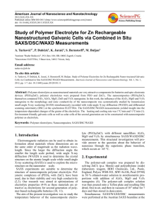 Study of Polymer Electrolyte for Zn Rechargeable Nanostructured