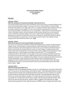 Environmental Studies Program Course Descriptions 2011