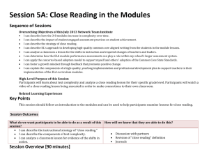 Fac Guide 5A Close Reading of Complex Texts in the