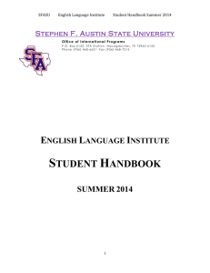ELI Student Handbook - Stephen F. Austin State University