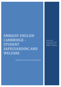 EMBASSY english CAMBRIDGE -student safeguarding and welfare