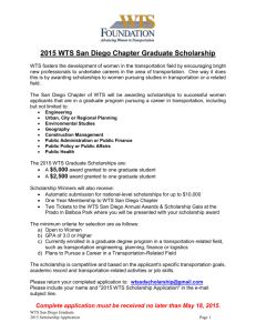 2015 WTS San Diego Graduate Scholarship Application