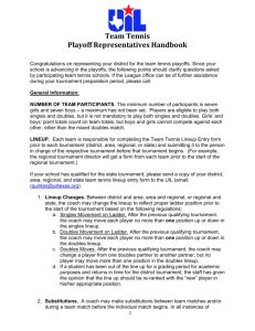 Team Tennis Playoff Representatives Handbook