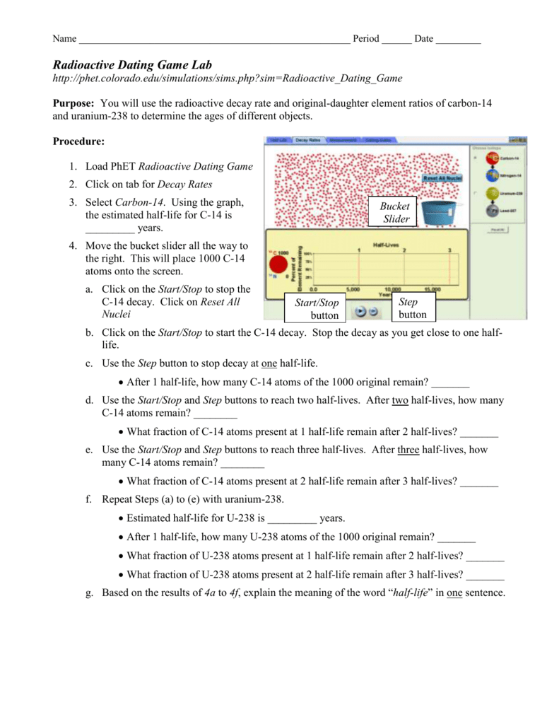 Radioactive dating game worksheet answers