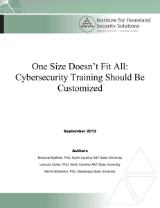 Cybersecurity Training Should be Customized