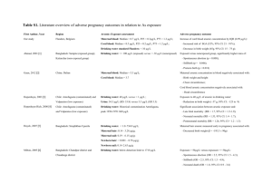Table S1. Literature overview of adverse pregnancy