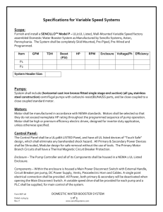 Specifications for Variable Speed Systems