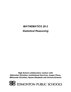 Mathematics 20-2 Statistical Reasoning