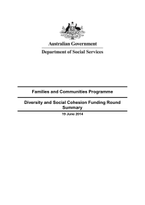DSC Funding Round Summary - Department of Social Services