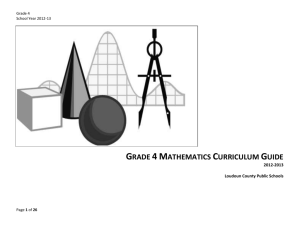 Grade 4 Mathematics Nine Weeks Overview