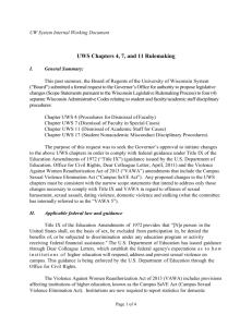 5_UWS Chapters 4, 7, and 11 Rulemaking Memo Dec 15 2014