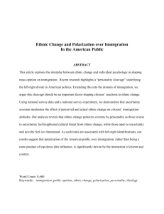 Ethnic Change and Polarization over Immigration In