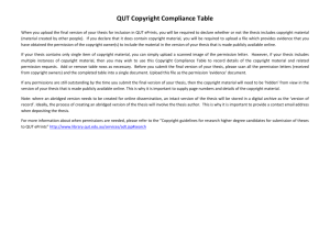 QUT Copyright Compliance Table
