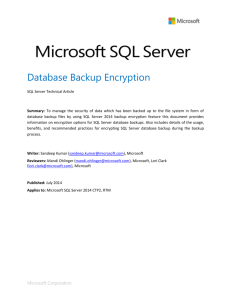 SQL Server 2014 Database Backup Encryption