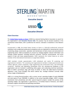 US SOCIETY ON DAMS (USSD) - Sterling Martin Associates