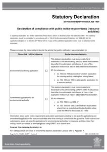 Declaration of compliance with public notice requirements (resource