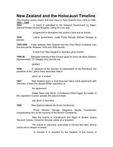 New Zealand and the Holocaust Timeline