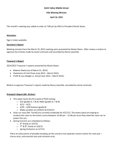 Keith Valley Middle School HSA Meeting Minutes April 16, 2015