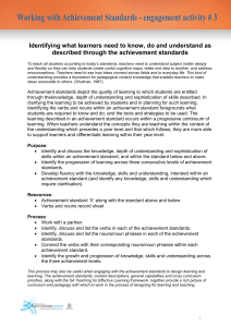 Identifying what learners need to know, do and understand as