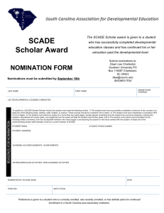 SCADE scholar award
