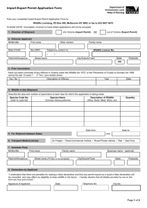 Import-Export Permit Application - Department of Environment, Land