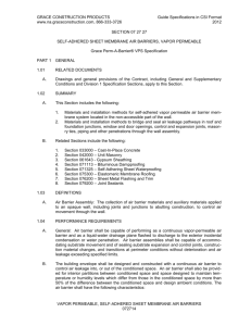 072727 Self-Adhered Sheet Membrane Air Barriers, Vapor