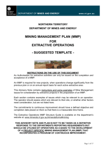 The Extractive Operations Mining Management Plan Structure Guide