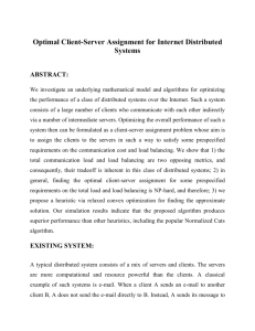 Optimal Client-Server Assignment for Internet Distributed Systems