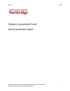 Portfolio Spring 2010 Report - California State University, Northridge