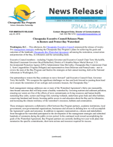 Media Release - Chesapeake Bay Program