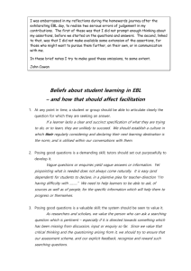 My Beliefs about EBL: Amplified - Centre for Excellence in Enquiry