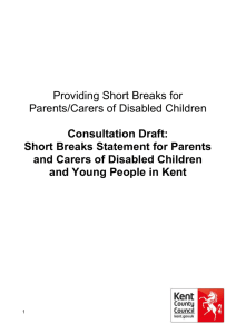 Short Breaks Statement for Parents and Carers of Disabled Children
