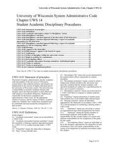 Chapter UWS 14